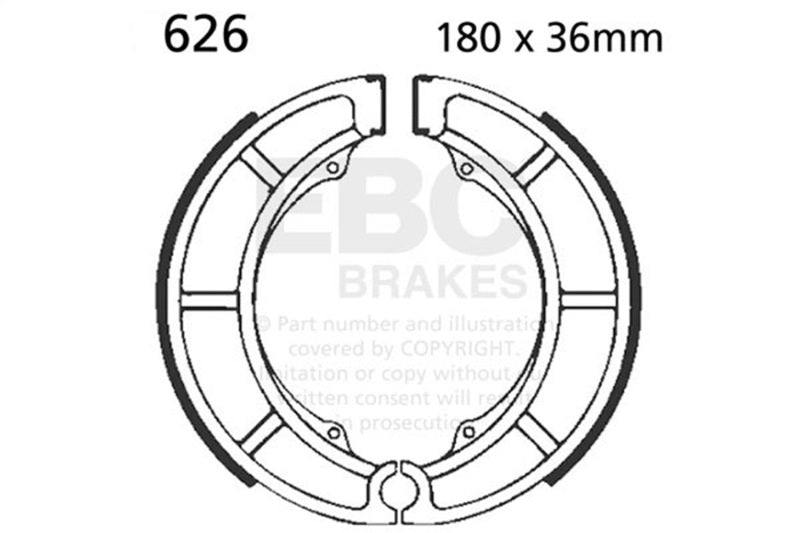 EBC Powersports Suzuki VL 800 Boulevard Tourer Rear Brake Shoe Part 626