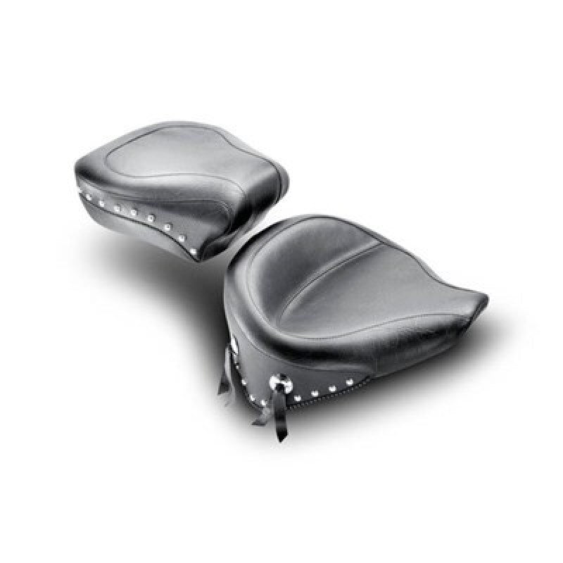 Mustang Motorcycle 76180 Softail Standard Touring Solo Passenger Seat with Braided Edge Skirt for Harley Davidson