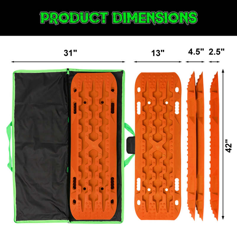 Rhino USA Recovery Traction Boards - Orange Pair, Heavy-Duty Off-Road Recovery Gear