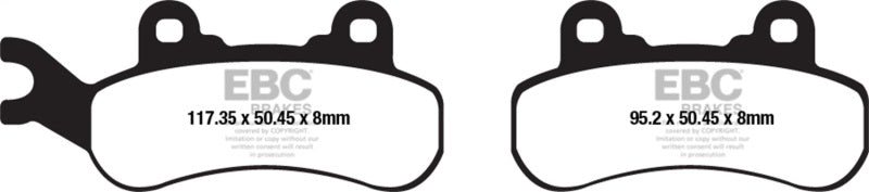EBC Powersports SXR683HH Front Right Brake Pads for Can Am Commander 1000R
