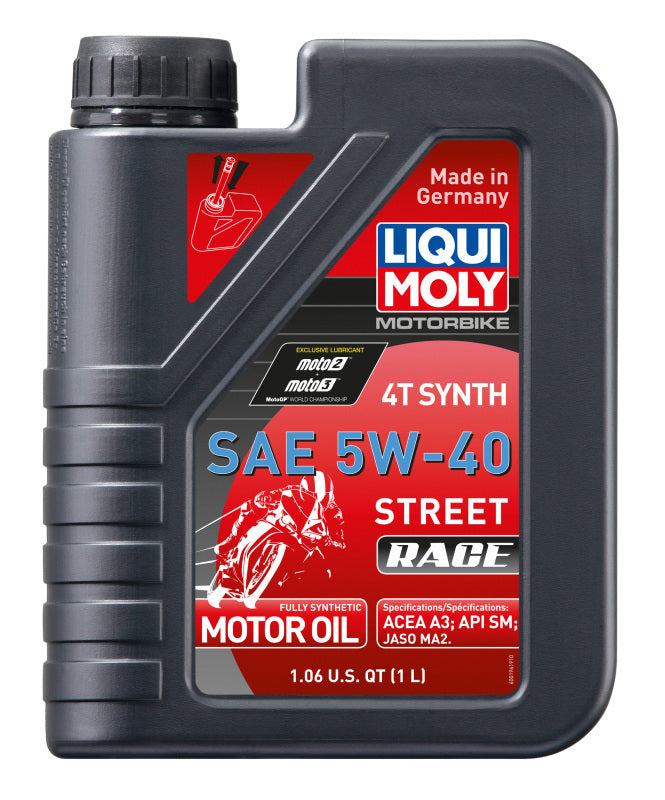 LIQUI MOLY 1L Motorbike 4T Synthetic 5W40 Street Race Engine Oil for Powersports