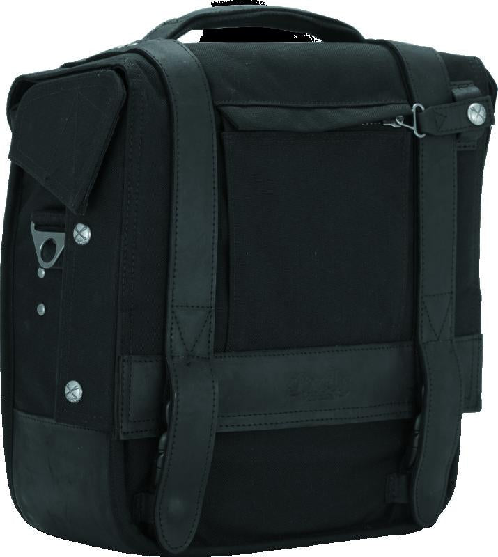 Burly Brand Voyager Saddlebag for Triumph Bonneville T120 and Honda Rebel 1100 – Black CORDURA® and Leather Paneling