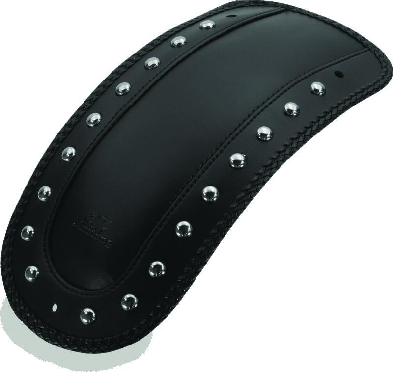 Mustang Motorcycle Fender Bib for Harley Softail Models with Stud Plate - Black (Part #78113)