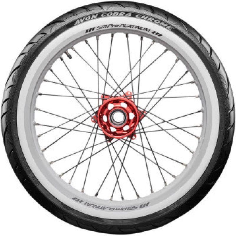 Avon Cobra Chrome AV91 100/90-19 Front Tire with White Sidewall — Cruiser/Touring Performance