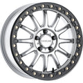 Raceline A14SB Alpha 15-Inch Beadlock Wheel with Silver Finish and Black Ring - 4x137 Bolt Pattern, 10mm Offset