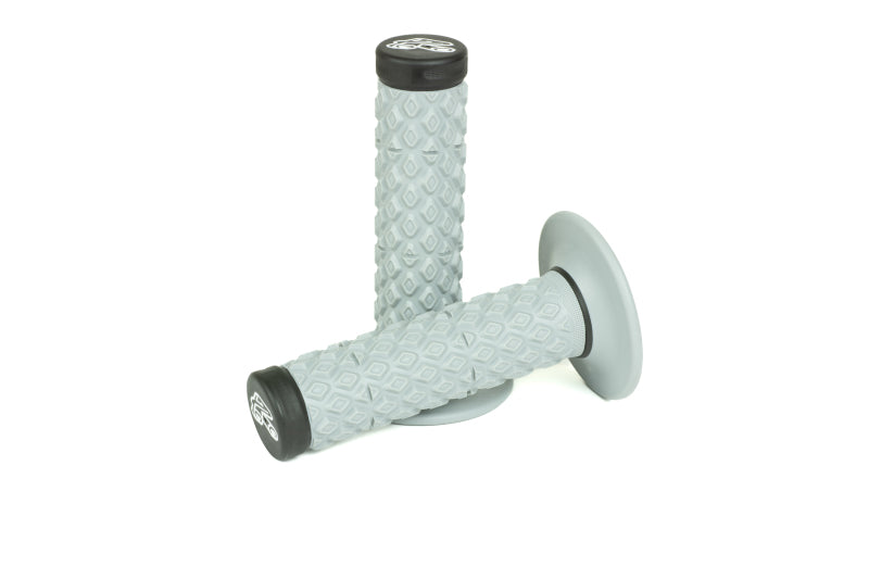 Renthal G202 Soft/Firm MX Dual Compound Grips - Tapered 1/2 Waffle in Gray/Black