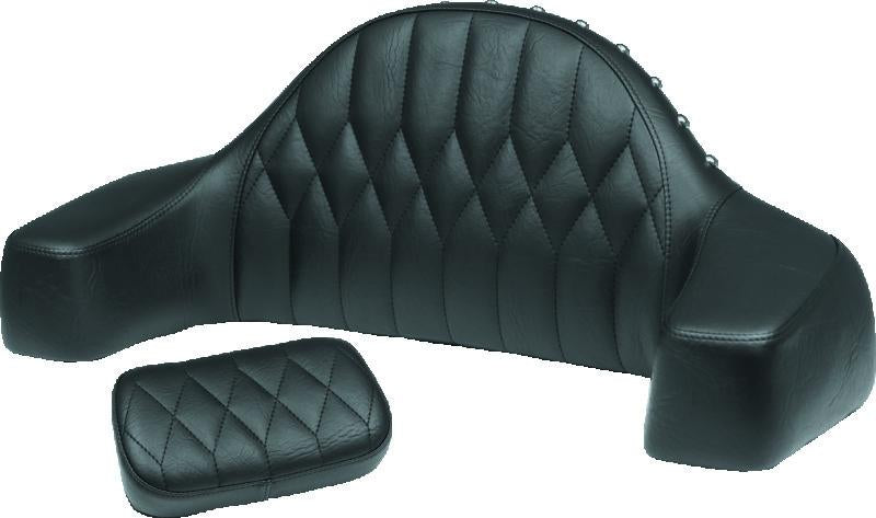 Mustang Motorcycle 08-24 HD FL Touring Double Diamond Squareback 1-Piece Seat with Grey Stitching