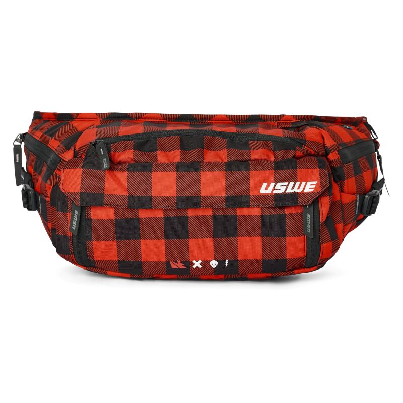 USWE Waist Hip Pack 6L - Flannel Red for Mountain Biking and Off-Road Adventures
