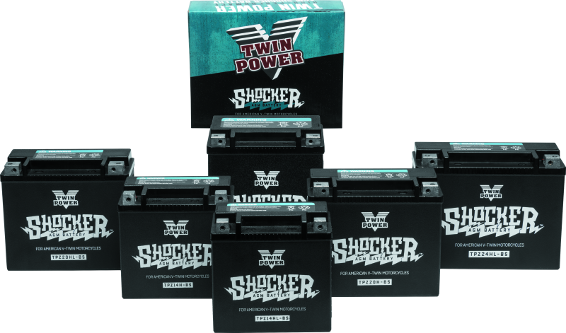 Twin Power YTX-14 Shocker Motorcycle Battery - Heavy-Duty Power for Harley Davidson and Indian FTR 1200