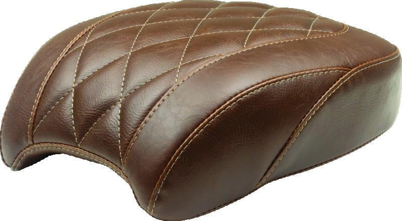 Mustang Motorcycle Wide Tripper Passenger Seat for Harley Street Bob 2018-2021 - Diamond Stitch Brown