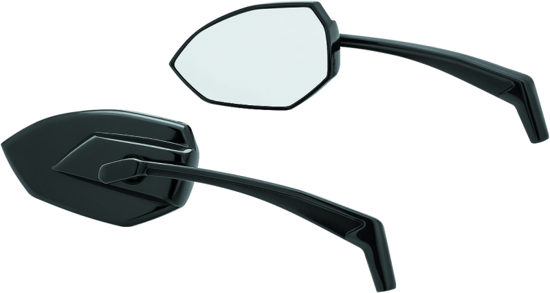 Kuryakyn Phantom Mirrors Gloss Black – Aggressive Angular Design with Secure Adjustability