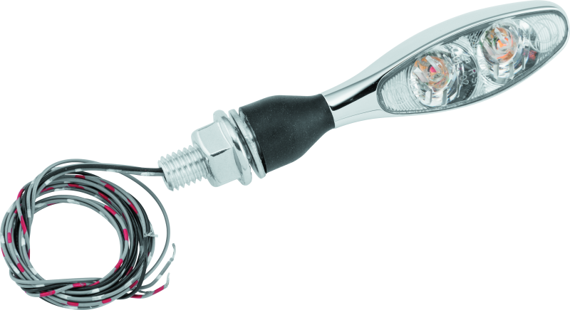 Kuryakyn Micro 1000 Dual Function LED Motorcycle Light with Clear Lens and Red/Red/Amber Colors