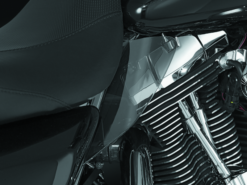 Kuryakyn Saddle Shields Heat Deflectors for Harley Davidson Touring Models (97-07) - Smoke Reflective Shield Pair