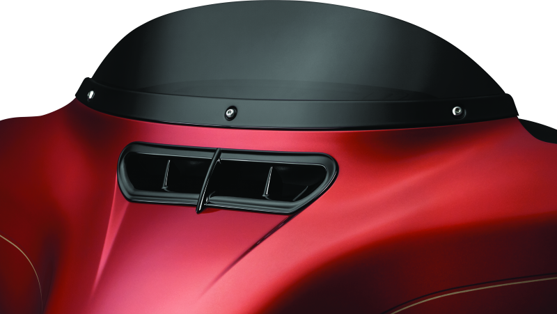 Kuryakyn Smooth Windshield Trim for 2014-2015 Harley Davidson Touring Models - Gloss Black (Part No. 1389)