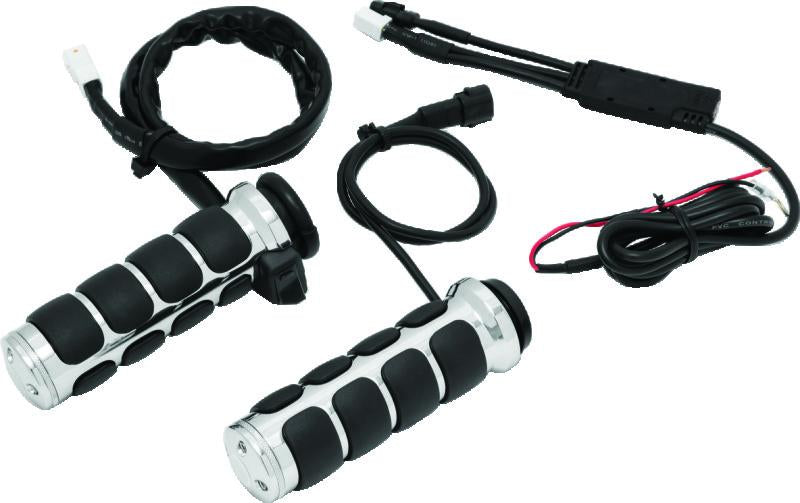 Kuryakyn Heated ISO Grips Throttle-By-Wire Chrome Part #6470 for Harley-Davidson
