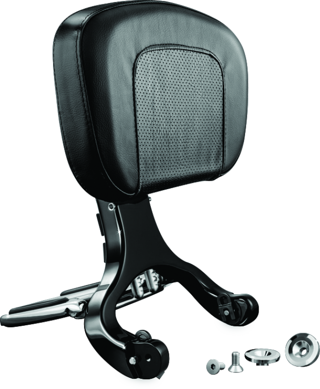 Kuryakyn Multi-Purpose Backrest with Luggage Rack – Black & Chrome Part 1661