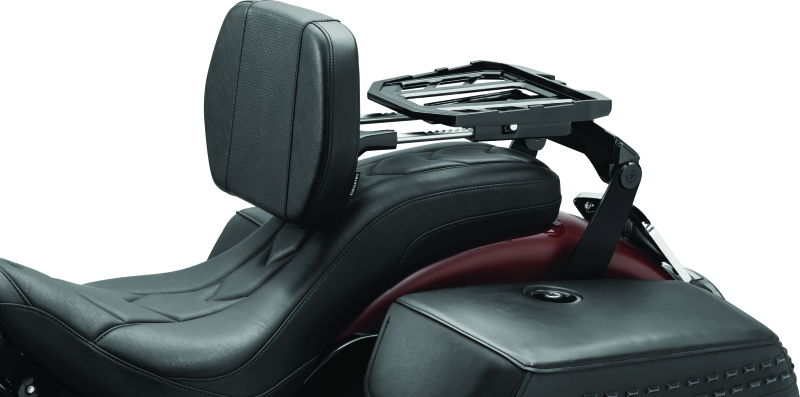 Kuryakyn Neo Driver & Passenger Backrest Black - Versatile Luggage Rack and Back Support System for Powersports Vehicles