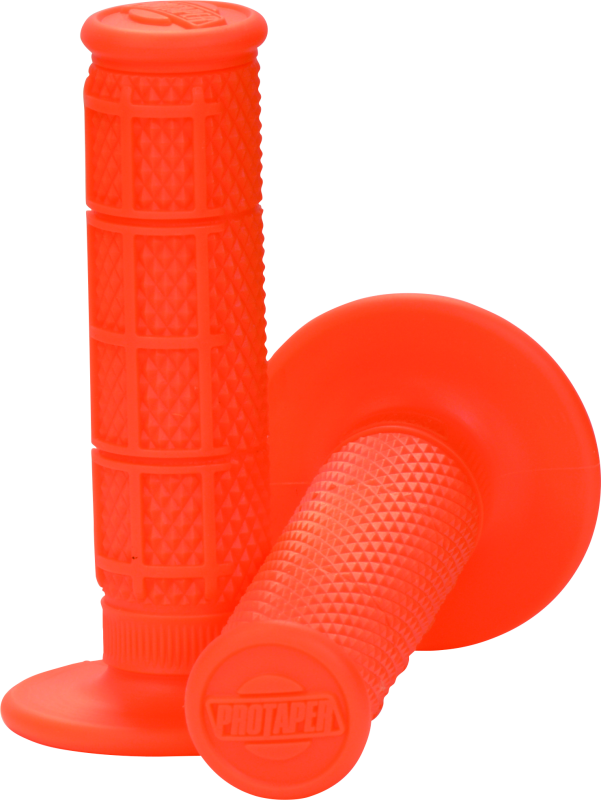 ProTaper 1/3 Waffle Grips - Orange for Powersports with Enhanced Traction and Comfort