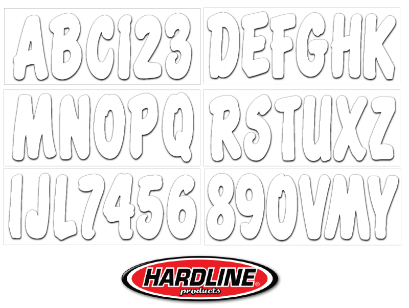 Hardline Boat Lettering Registration Kit 3 in. - White Solid, Part Number WHI200EC