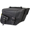 Willie & Max Universal Ranger Studded Large Slant Saddlebags – Black, 16 x 11 x 6.5 inches