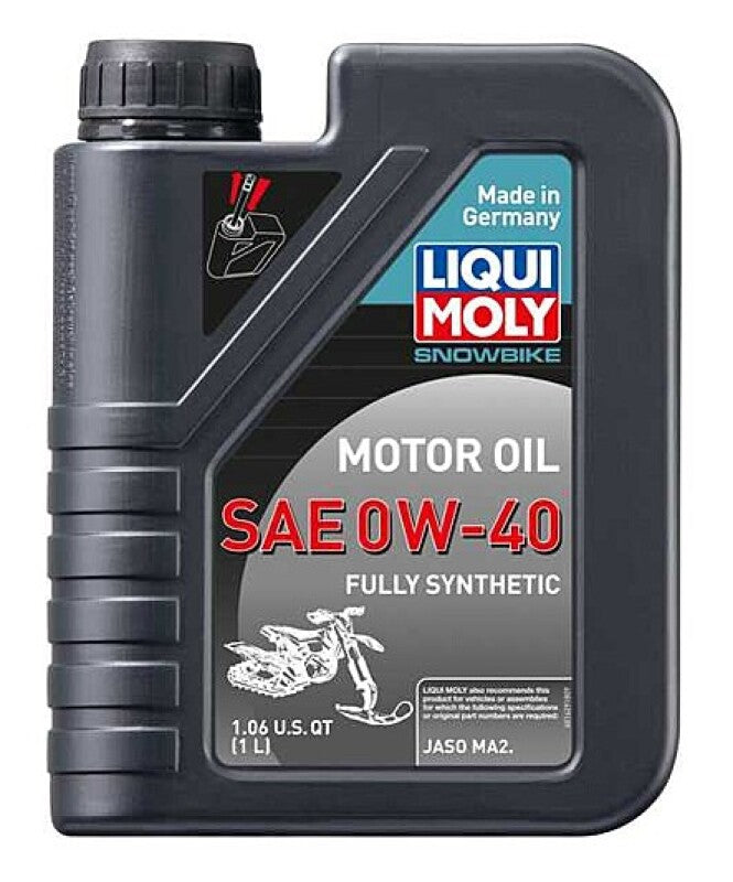 LIQUI MOLY 1L Snowbike Motor Oil SAE 0W-40 – Fully Synthetic Low-Friction Engine Oil for Cold Starts