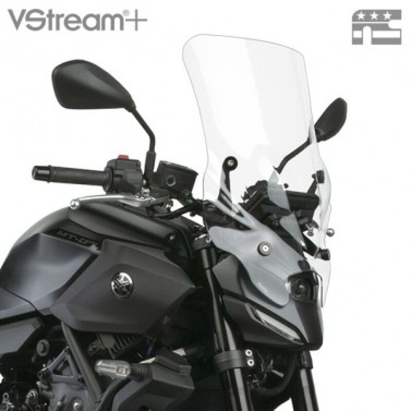 National Cycle N20354 Vstream+ Quantum HC Poly Tall Windshield for Yamaha MT-07 - Clear