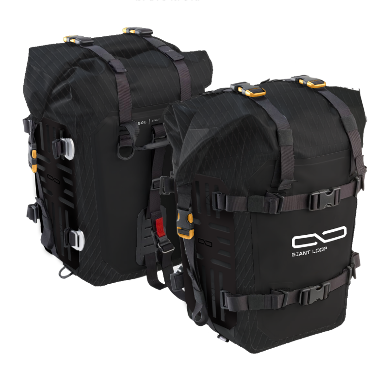 Giant Loop MotoTrekk Panniers 50L - Black for Adventure Motorcycles