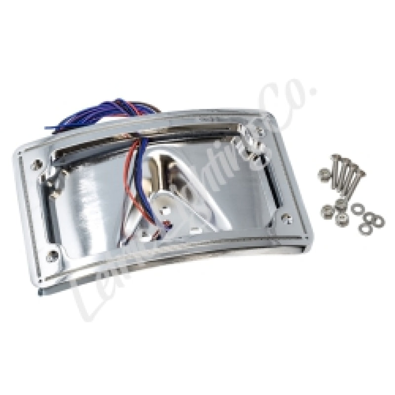 Letric Lighting Perfect Plate Light Chrome Curved License Plate Frame for 2004-2013 Sportster
