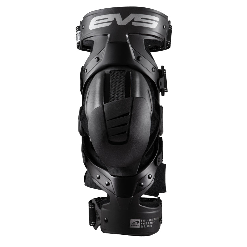 EVS Axis Sport Knee Brace Black/Black/Grey - Medium/Left for Powersports Protection