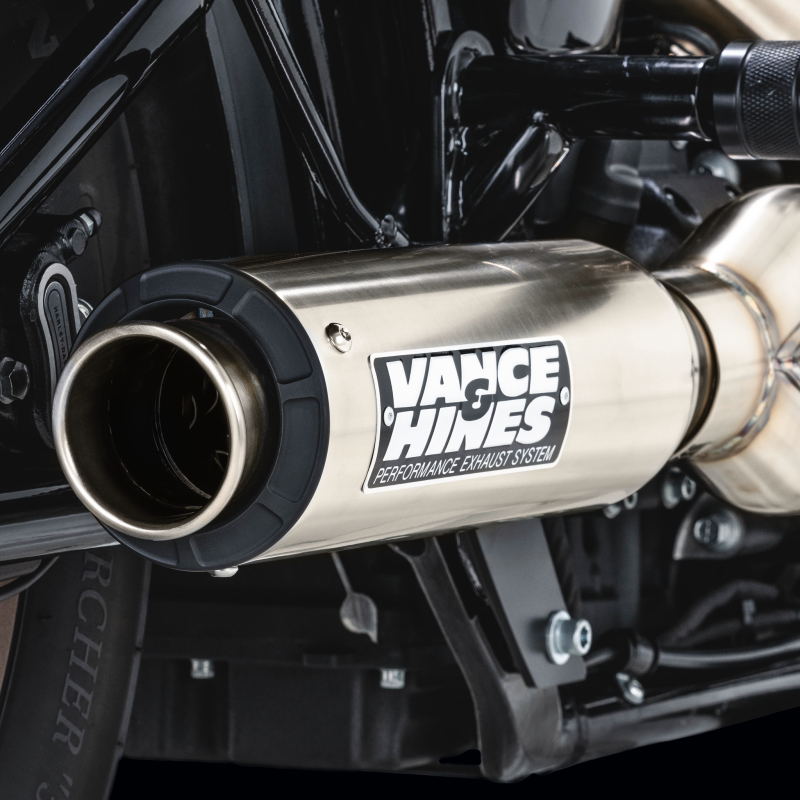 Vance & Hines 27337 Stainless 2-into-1 Upsweep Exhaust System for Harley-Davidson Softail 18-24 Inch Models