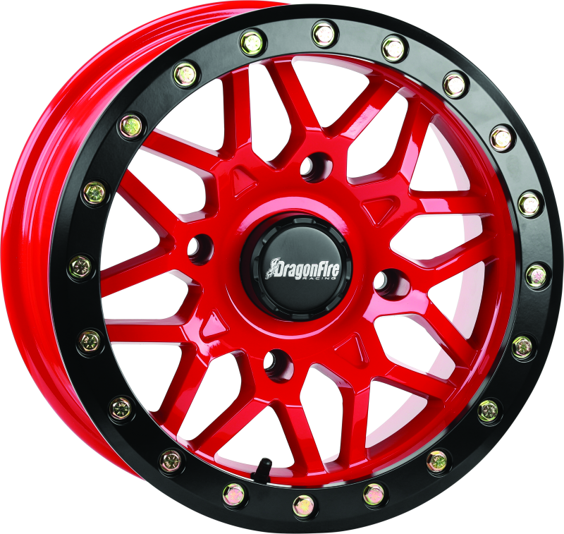 DragonFire Racing Typhon Wheel 15x7 Aluminum Off-Road Wheel with Black Finish and Forged Beadlock Ring