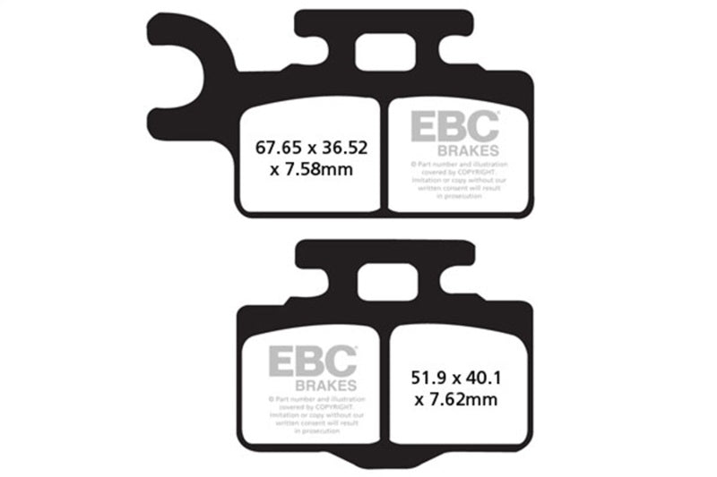 EBC Powersports FA302R R Series Sintered Front Left Brake Pads for Kawasaki KX65 and Suzuki RM65