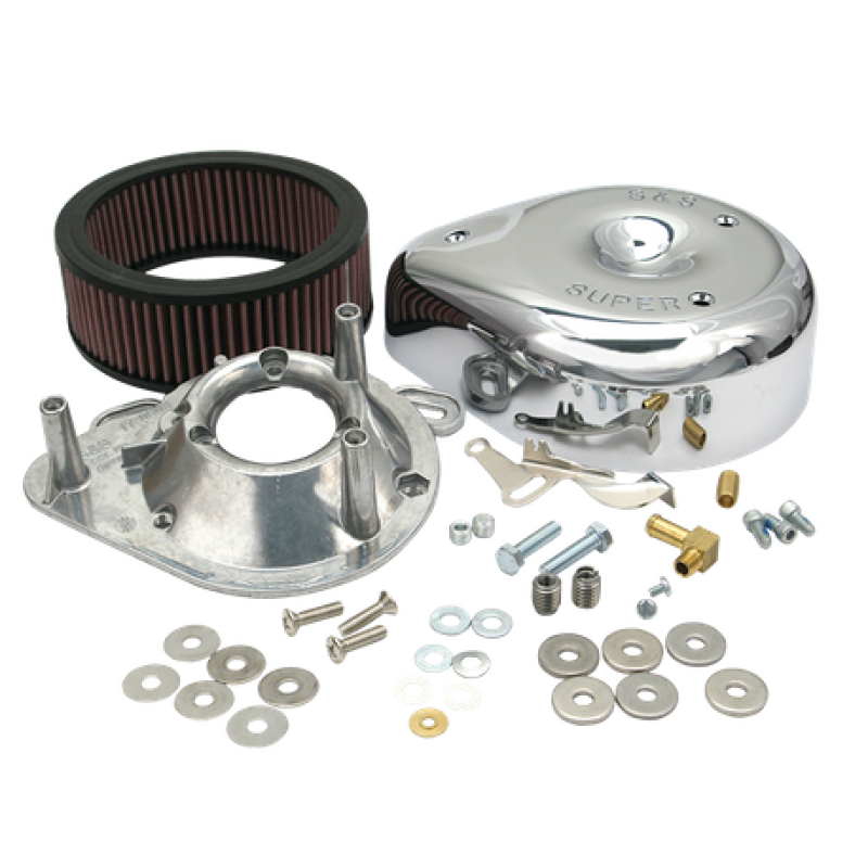 S&S Cycle Teardrop Chrome Air Cleaner Cover for S&S Super E & G Carbs on Harley-Davidson Big Twins and Sportster Models