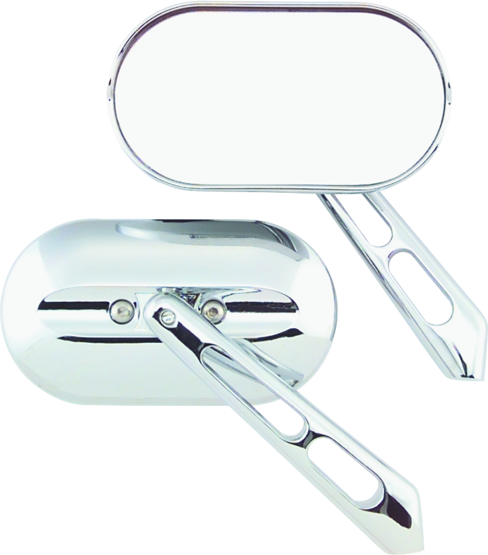 Kuryakyn Magnum Mirrors Small Flat Glass Chrome – Durable Powersports Side Mirrors with Sturdy Stems and Adjustable Ball Joint