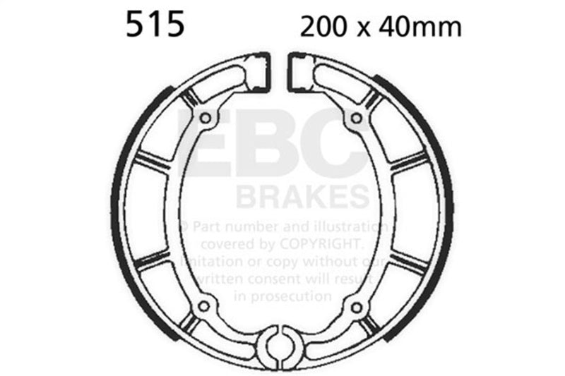EBC Powersports Rear Brake Shoe for Yamaha XV 535 Virago (1982-1986) - Part #515