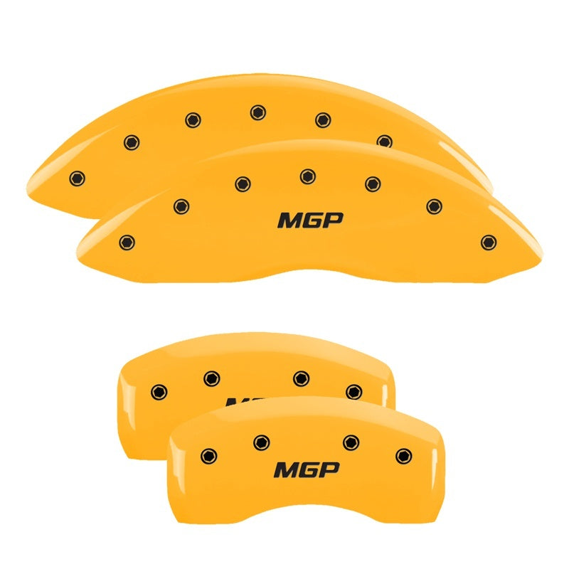 MGP 4 Caliper Covers for 2019-2020 Ford Edge – Yellow Finish with Black Characters