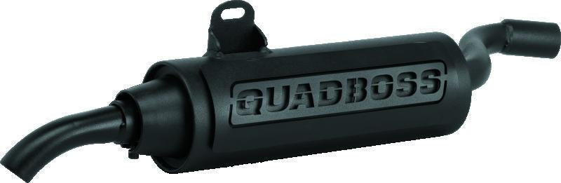 QuadBoss Slip-On Muffler for Honda ATC250ES 1985-1987 - Black Steel with Welded Internal Parts