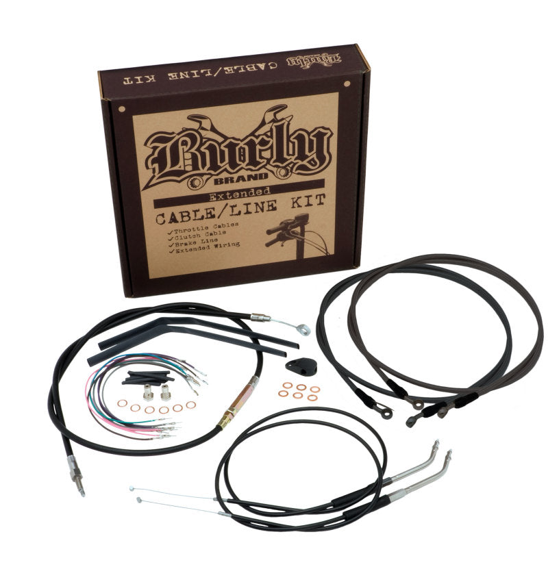 Burly Brand Control Kit for 16-inch Ape Hangers – Black