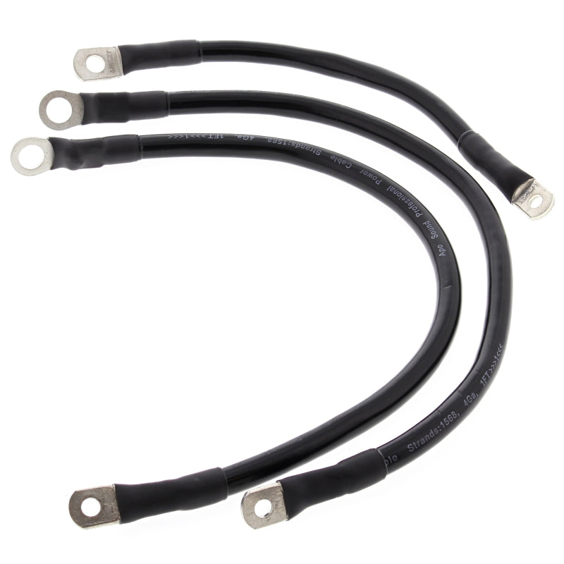 All Balls Racing 66-77 Harley-Davidson FLH Electra Glide Battery Cable Kit Black - Part 79-3006-1