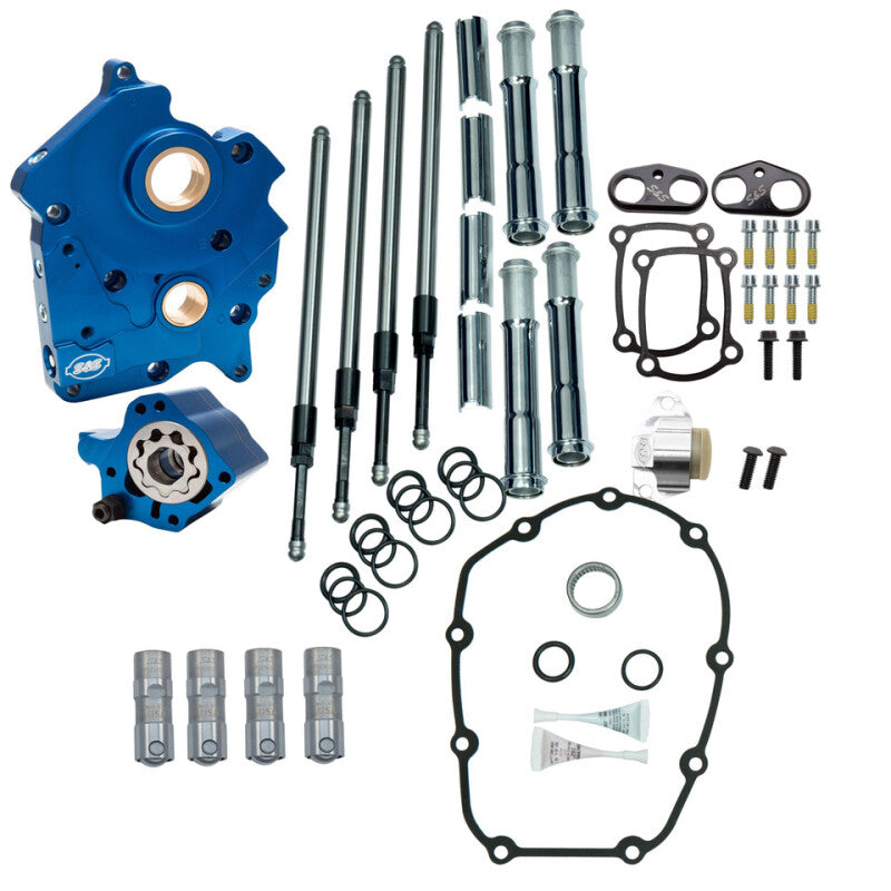 S&S Cycle 2017+ M8 Wide-Open Cam Chest Kit with VVT - No Cam, Includes Pushrod Tubes & Chain Tensioner