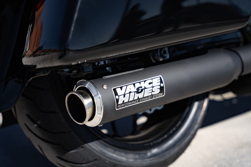 Vance & Hines 46721 Stainless 2-into-1 Upsweep Exhaust System for Harley-Davidson Touring, Black Finish