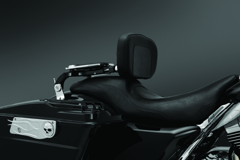 Kuryakyn Multi-Purpose Backrest with Luggage Rack – Black & Chrome Part 1661
