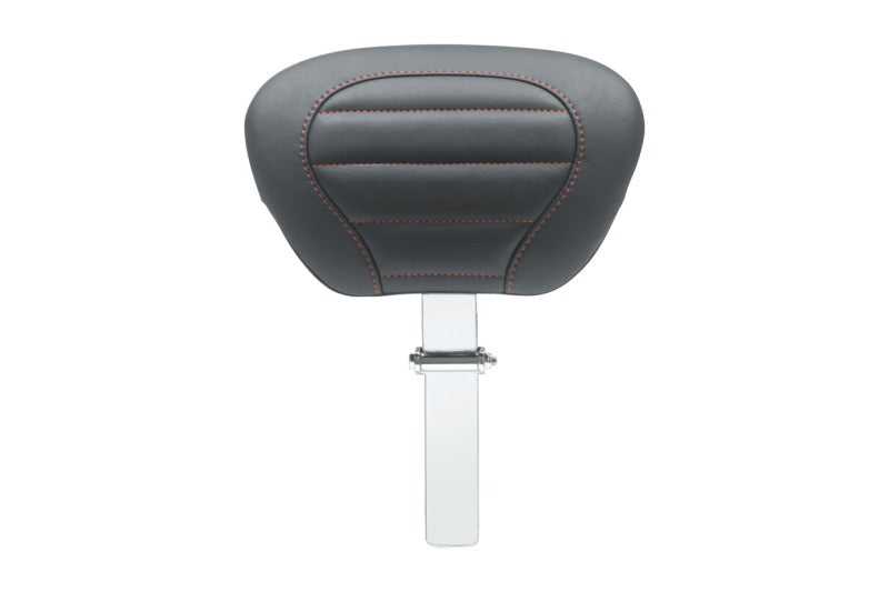 Mustang Motorcycle Driver Backrest for 2008-2021 Harley-Davidson Electra Glide and Road King - Black with Red Stitching