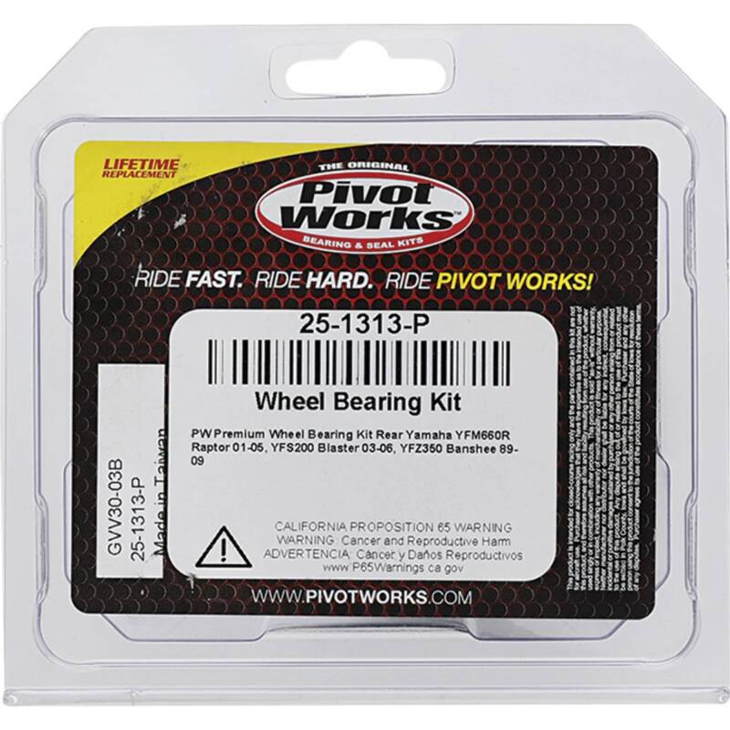 Pivot Works Premium Wheel Bearing Kit for Yamaha YFZ350 Banshee (Part #25-1313-P)