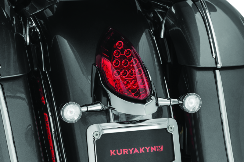 Kuryakyn Rear Turn Signal & License Plate Mount for Indian Motorcycles - Chrome Part 3128
