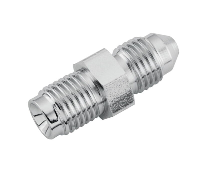 Twin Power Stainless Brake Fitting Male 3/8-24 Inverted Flare to AN-3 Male Straight - Part #035972