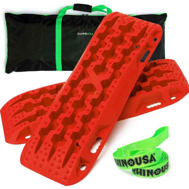 Rhino USA Recovery Traction Boards - Red Pair for Off-Road Recovery and Traction Enhancement