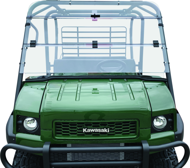 QuadBoss Folding Windshield for Kawasaki KAF620 Mule 4010 4x4 – Adjustable Polycarbonate PowerSports Windshield