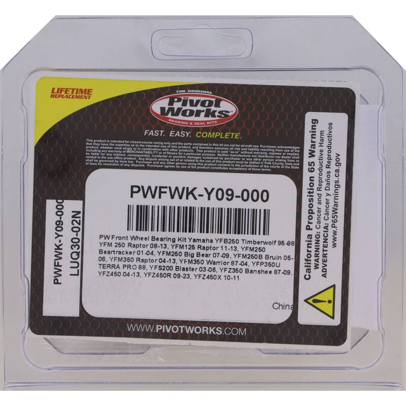 Pivot Works Front Wheel Bearing and Seal Kit for Yamaha YFZ350 Banshee (1987-1996)