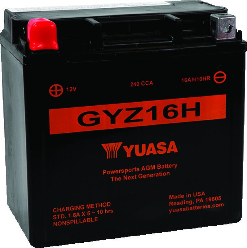 Yuasa GYZ16H High Performance Maintenance Free AGM 12-Volt Battery for Powersports